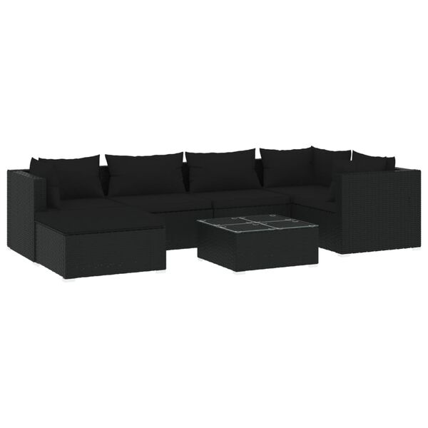 vidaXL Garden Lounge Set Black