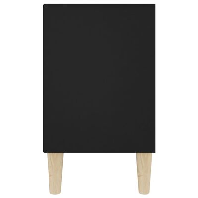 vidaXL TV Stand with Solid Wood Legs Black 40.7"x11.8"x19.7"