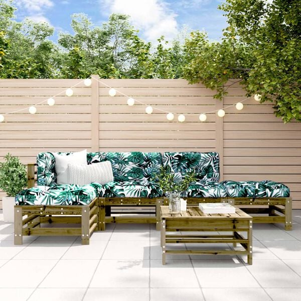 vidaXL Garden Lounge Set Natural Pine Treated Pine Wood, Plywood Medium