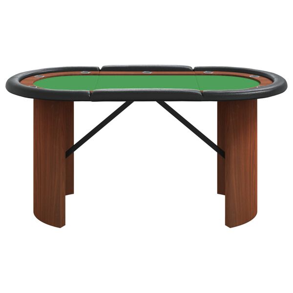 vidaXL Poker Table Green Engineered wood Medium Cup Holders