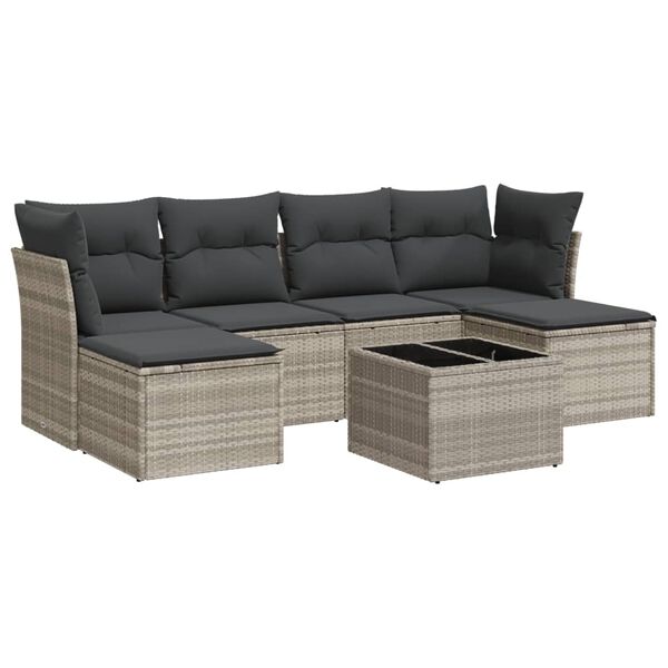 vidaXL Garden Sofa Set Light grey