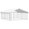 vidaXL Dog Kennel Silver Galvanized steel, polyethylene