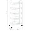 vidaXL 5-Tier Kitchen Trolley White 18.1"x10.2"x41.3" Iron
