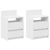 vidaXL Bedside Cabinet Set of 2 White Engineered wood Standard