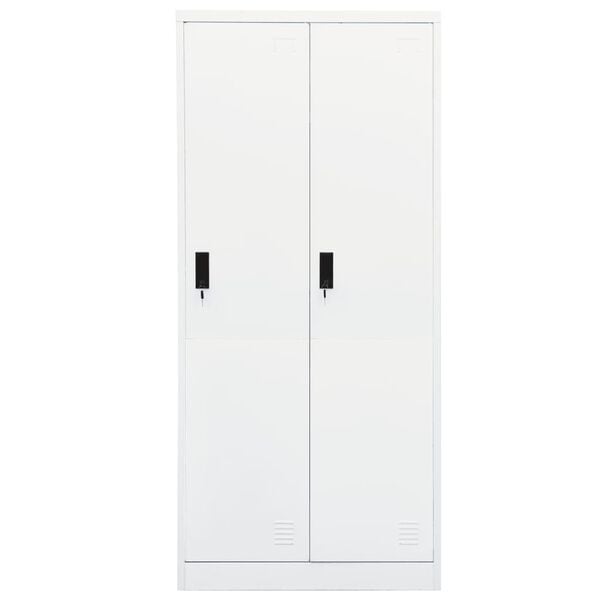 vidaXL Wardrobe White Steel Large Wardrobe Rectangular Modern