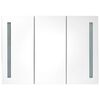 vidaXL Bathroom Cabinet Shining Grey MDF with Melamine Finish, Glass Mirror