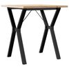 vidaXL Dining Table Pine Solid Pine Wood, Powder-Coated Steel Medium