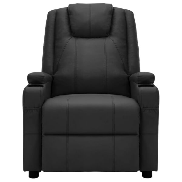 vidaXL Massage Recliner Black Faux Leather