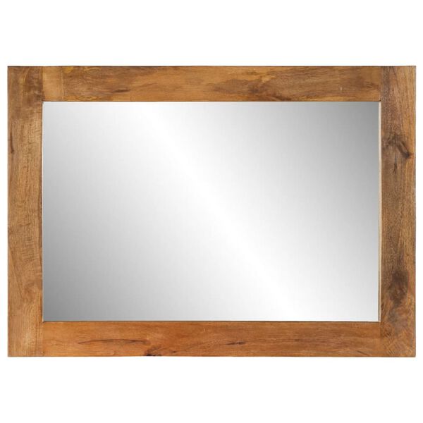 vidaXL Mirror Honey Brown Solid Mango Wood, Glass Medium
