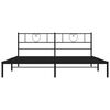 vidaXL Metal Bed Frame without Mattress with Headboard Black 78.7"x78.7"