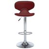 vidaXL Bar Stool Set of 2 Wine Red Faux Leather, Chrome Steel Medium