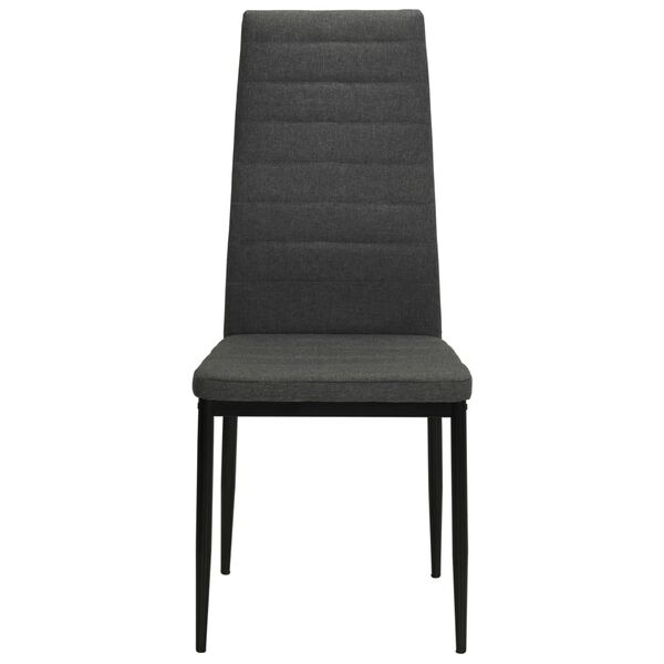 vidaXL Dining Chair Set of 2 Dark Gray Polyester fabric and metal frame