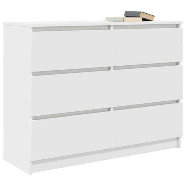 vidaXL Sideboard White Engineered Wood 39.4x13.8x29.9 in Storage