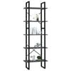 vidaXL Book Cabinet Grey Engineered Wood, Metal Medium Book Cabinet