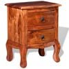 vidaXL Nightstand Brown Solid Acacia Wood Nightstand Rectangular