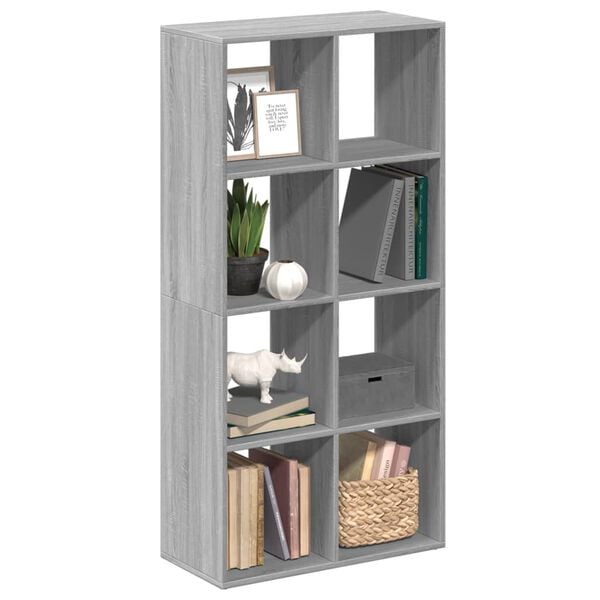 vidaXL Room Divider Bookcase Gray Sonoma Engineered Wood