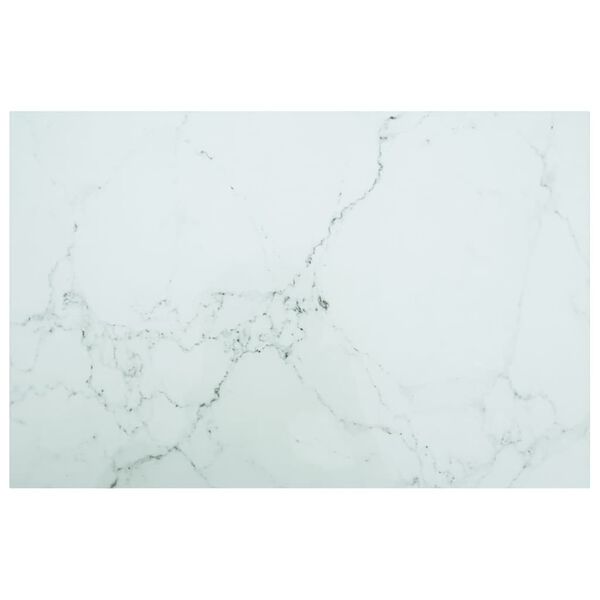 vidaXL Table Top White with Marble Design Tempered Glass 39.4 x 24.4 in