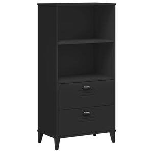 vidaXL Bookshelf Black Engineered Wood, Plastic Medium Bookshelf