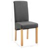 vidaXL Dining Chair Set of 4 Gray Fabric and wood