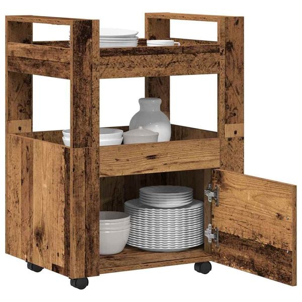 vidaXL Kitchen Trolley Old wood 60 x 45 x 80 cm Engineered wood