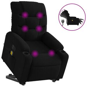 vidaXL Electric Stand Up Massage Recliner Chair Black