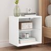 vidaXL Bedside Cabinet White Engineered wood, glass Medium