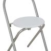 vidaXL Dining Set White and Silver MDF and Steel Compact Foldable