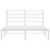 vidaXL Metal Bed Frame White Powder-coated steel Double Bed Bed Frame