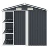 vidaXL Garden Shed Anthracite Galvanized Iron Large Garden Shed