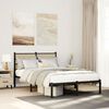 vidaXL Bed Frame Black, Sonoma Oak Iron, Engineered Wood Small Double