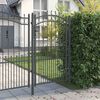 vidaXL Fence Gate with Spear Top Black 40.6" x 68.9" Powder-coated Steel