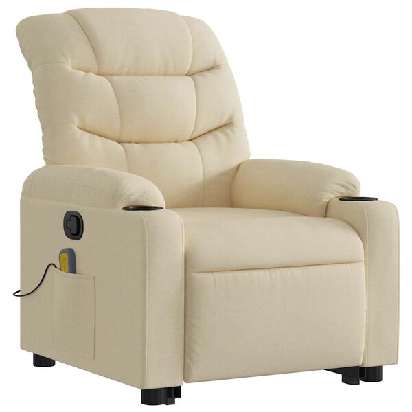 vidaXL Stand Up Massage Recliner Chair Cream