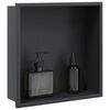 vidaXL Shower Niche Matt Black 12.6x12.6x3.5" Stainless Steel