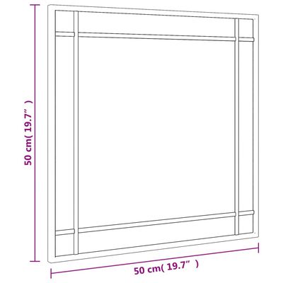 vidaXL Wall Mirror Black 19.7"x19.7" Square Iron