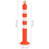 vidaXL Traffic Control Bollards 10 pcs with Chain 29.5 " PE