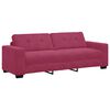 vidaXL Sofa 2 pcs Wine Red Fabric