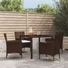 vidaXL Patio Dining Set Set of 4 Brown