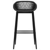 vidaXL Bar Chair Set of 4 Black PP, Powder-Coated Metal High Seat