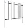 vidaXL Garden Fence with Spear Top Steel 631.3"x59.1" Black