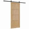 vidaXL Sliding Door Natural and Black 32.68 x 79.53 in Solid Pine Wood