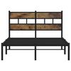 vidaXL Bed Frame Black, Smoked Oak Iron, Engineered Wood Double