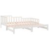vidaXL Day Bed White Solid pine wood Double Convertible Day Bed