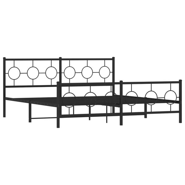 vidaXL Bed Frame Black Steel Super King Bed Frame Rectangular