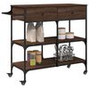 vidaXL Kitchen Trolley Brown Oak 41.3"x16.5"x37.4" Engineered Wood