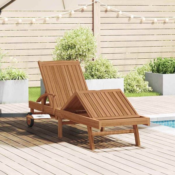 vidaXL Sun lounger Brown 76.77 x 23.23 x 30.91 in Solid Teak Wood