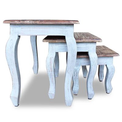 vidaXL Nesting Table Set 3 Pieces Solid Reclaimed Wood