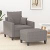 vidaXL Sofa Chair with Footstool Taupe 23.6" Fabric