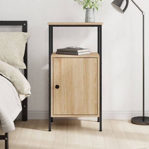 vidaXL Bedside Cabinet Sonoma oak Engineered wood Medium Bedside Cabinet