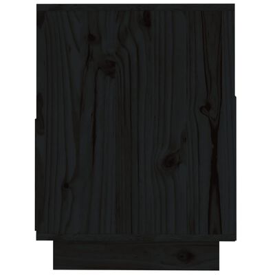 vidaXL TV Stand Black 55.1"x14.6"x19.7" Solid Wood Pine