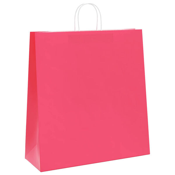 vidaXL Paper Bags 50 pcs with Handles Pink 45x17x48 cm